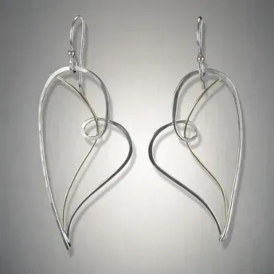 SS/GF Small Loop Heart Earrings
