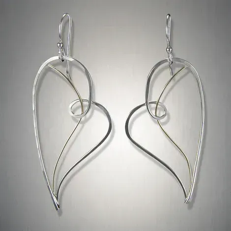 SS/GF Small Loop Heart Earrings