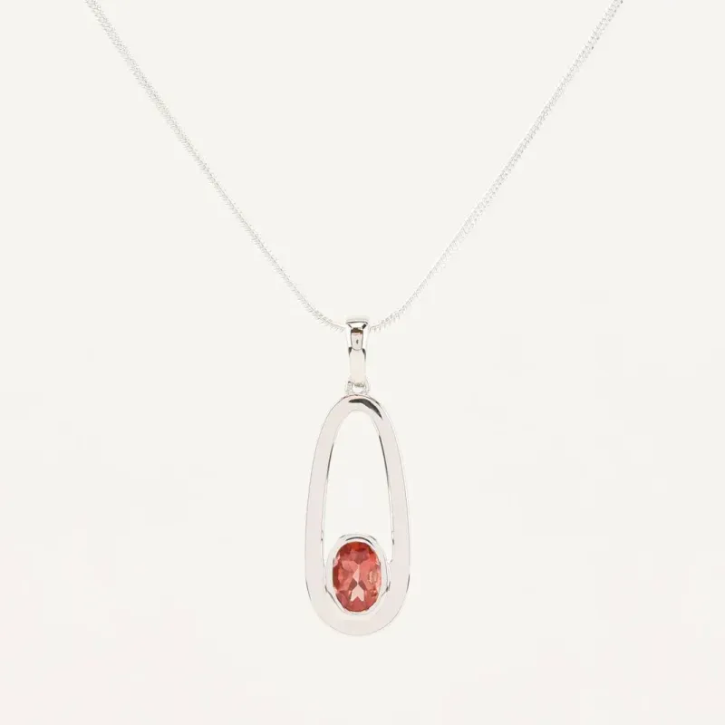 Oval Sunstone Pendant Necklace
