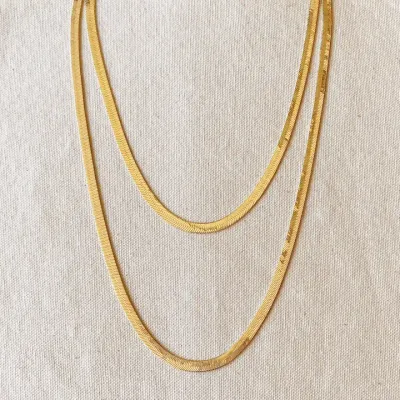 18k GF 6mm Herringbone Chain