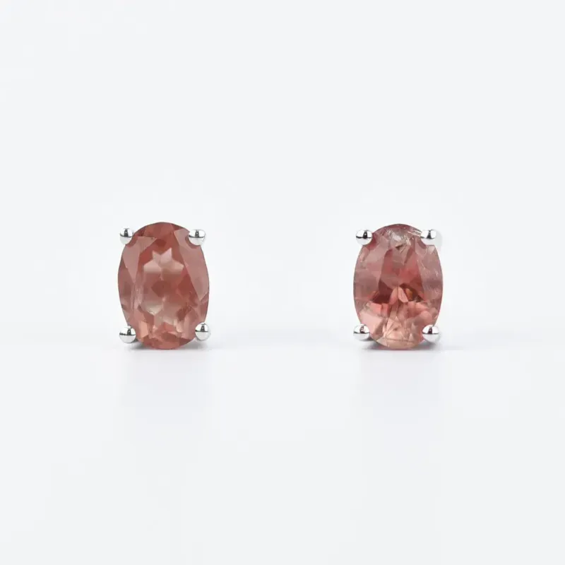 Oval Sunstone Post Earrings