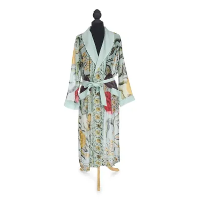 One Hundred Stars Robe Gown Joy Print Aqua
