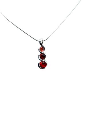 Triple Round Drop Sunstone Necklace