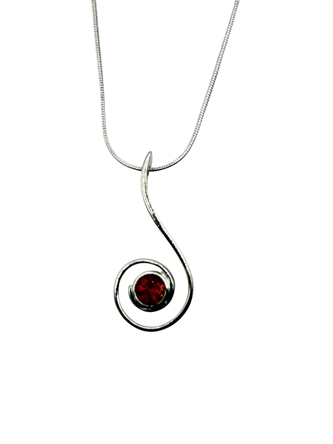 Swirl Sunstone Pendant Necklace