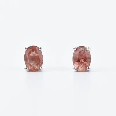 Oval Sunstone Post Earrings