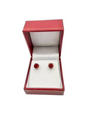 6mm Round Oregon Sunstone Post Earrings