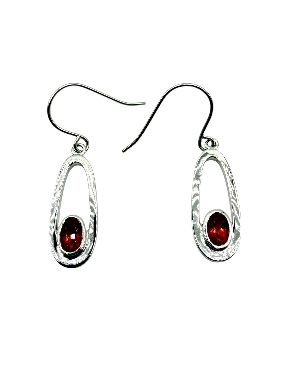 Oregon Sunstone Oval Concentric Earrings