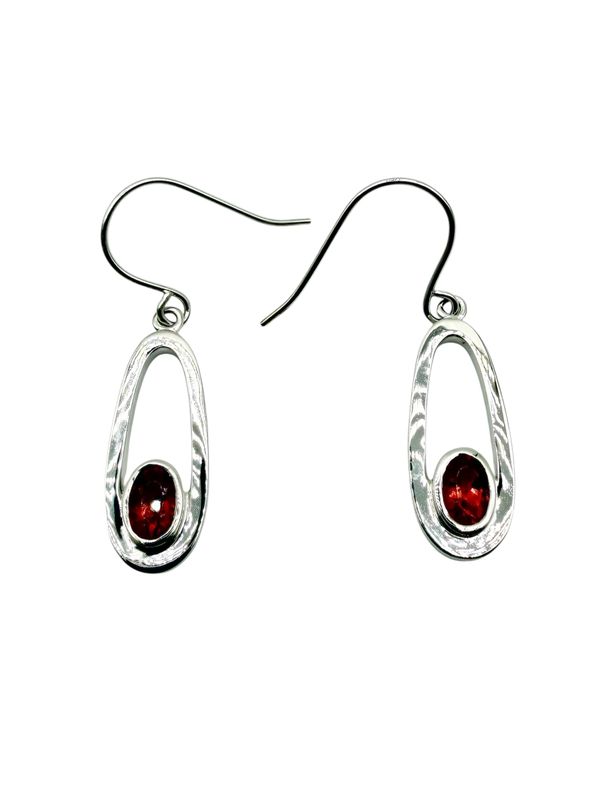 Oregon Sunstone Oval Concentric Earrings