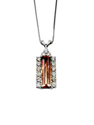 14k Oregon Sunstone Diamond Pendant