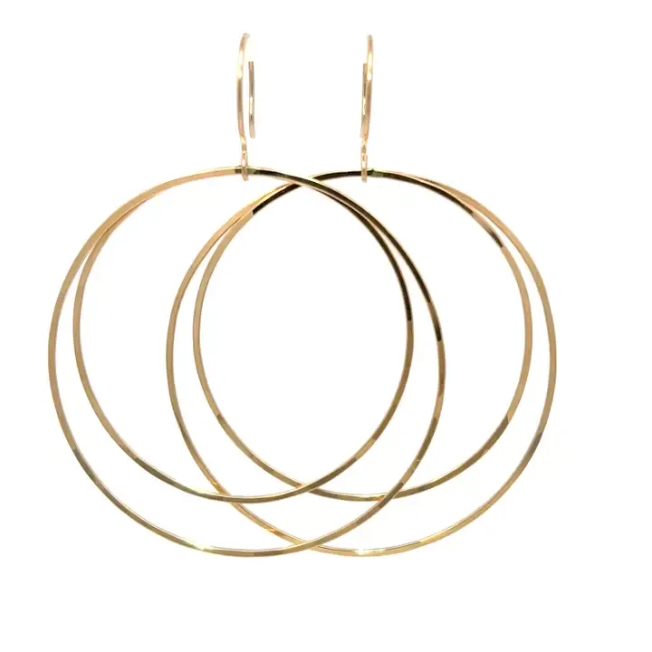 Kate Jack Double Hanging Hoop Gold Fill Earrings