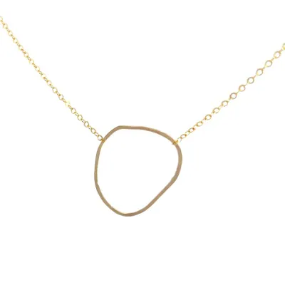 Organic Circle Chain Necklace 16"