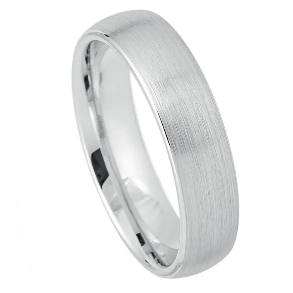 Platinum Plated White Tungsten Ring