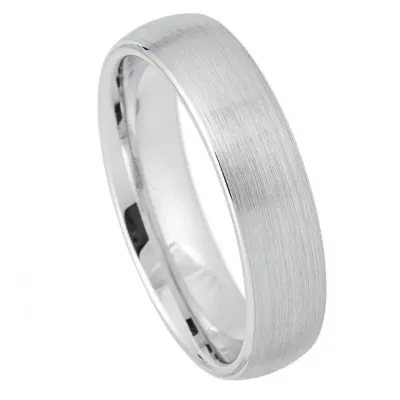 Platinum Plated White Tungsten Ring