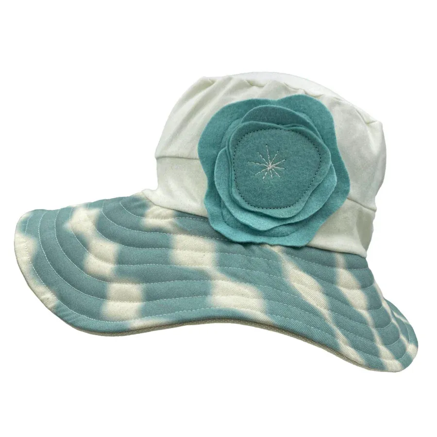 Hats for Healing Flower Sun Hat Topaz Blue Packable