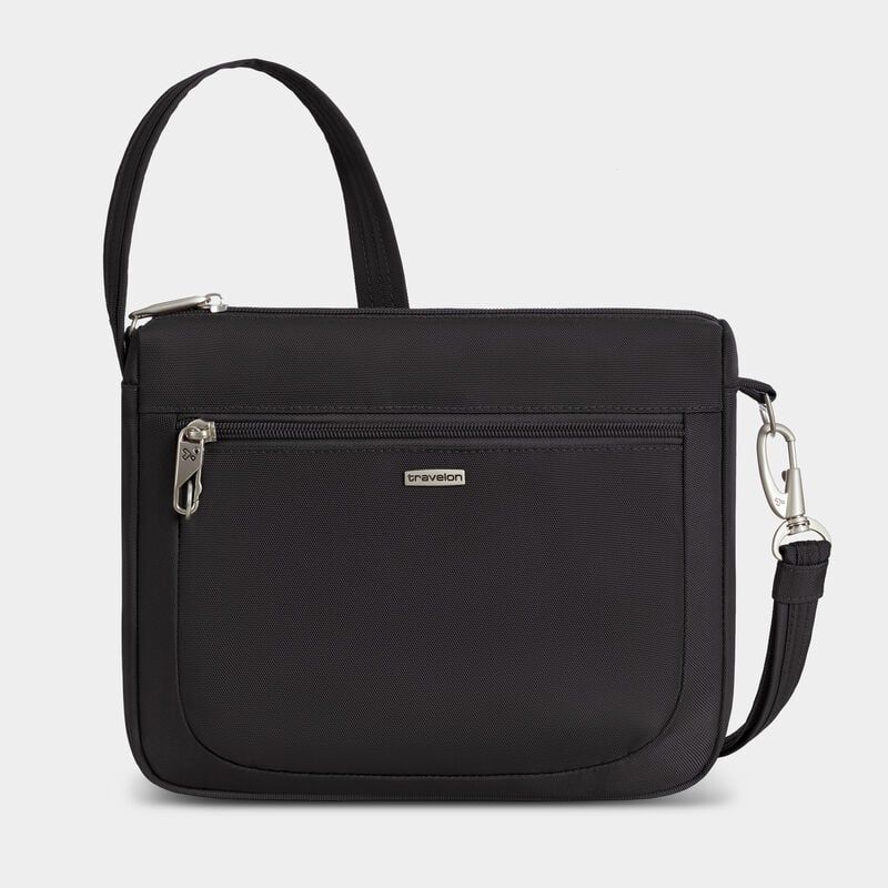 Anti-Theft Classic Small E/W Crossbody Bag, Color: Black