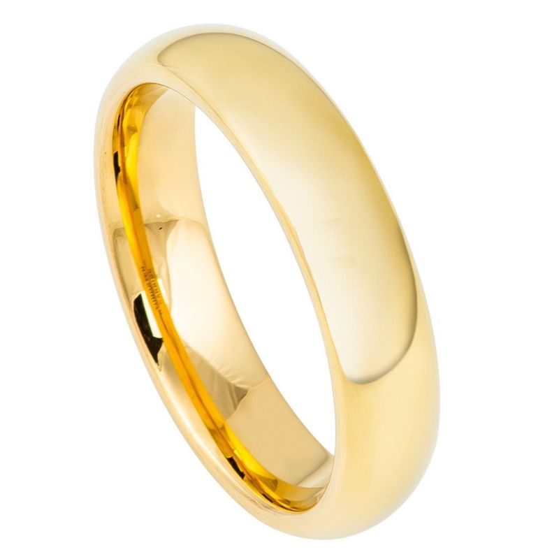 Gold Plated 5mm Domed Tungsten Ring Gold Plated 5mm Domed Tungsten Ring