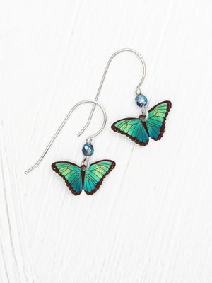 Petite Bella Butterfly Earrings  Green Flash
