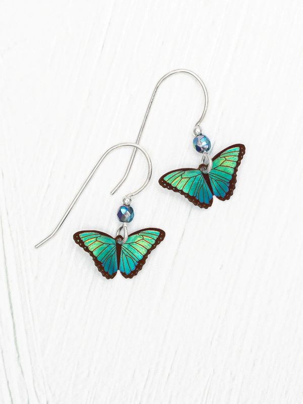 Petite Bella Butterfly Earrings  Green Flash