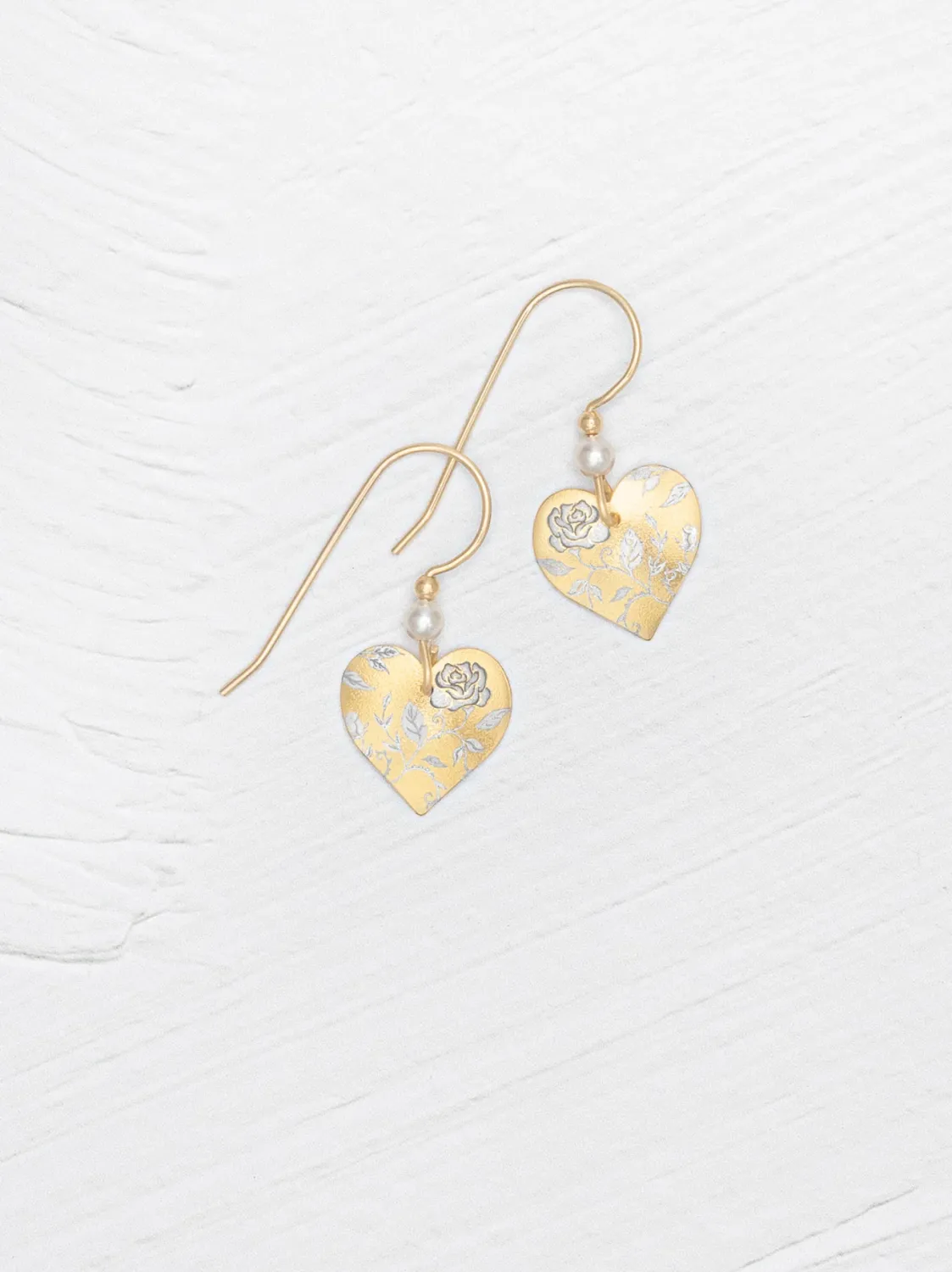 Holly Yashi Budding Heart Earrings Gold With Pearl