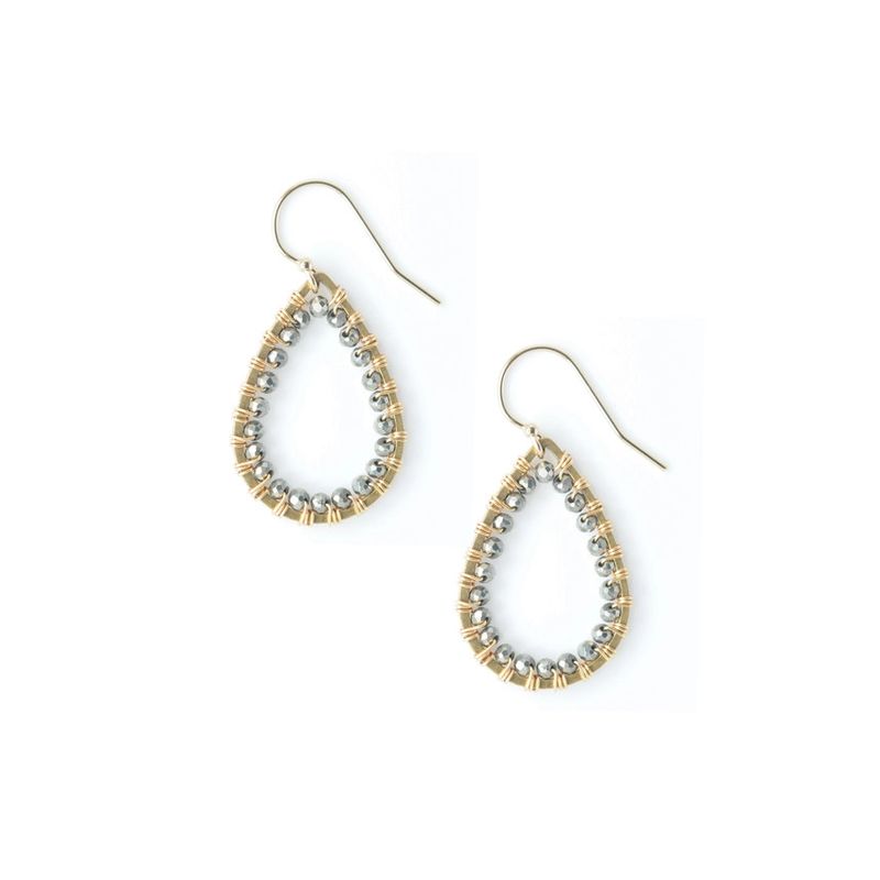 ​Didi Jewelry Project Fair Trade Earrings Tear Drop Gold Pyrite
