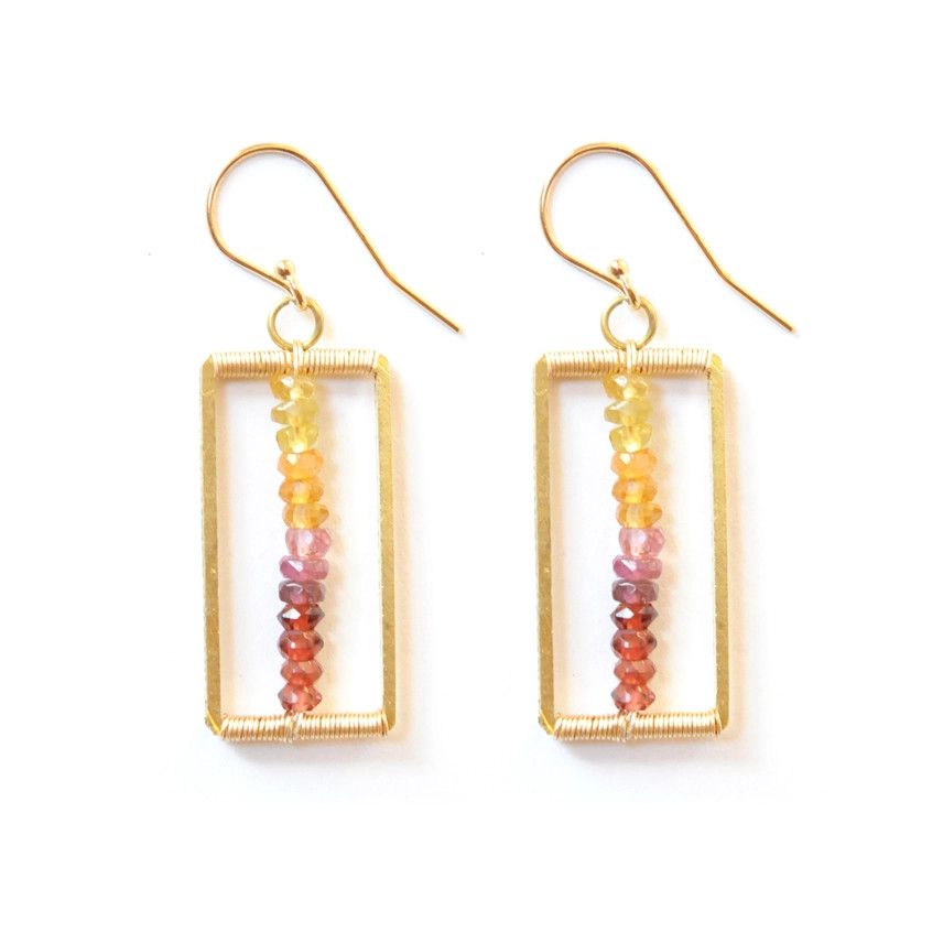 Didi Jewelry Project Fair Trade Earrings Gradient Rectangle Golden