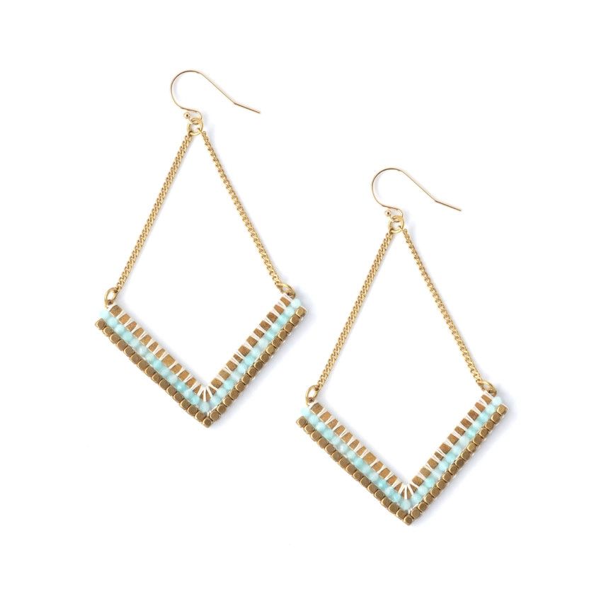 Chevron Earrings Amazonite