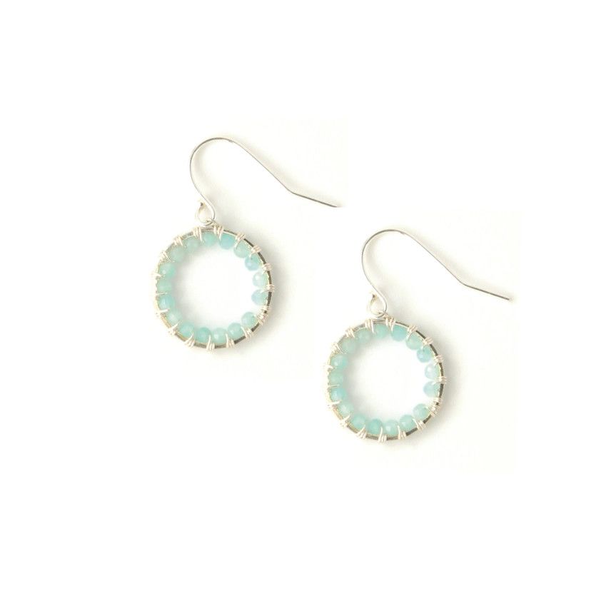 ​Didi Jewelry Project Fair Trade Earrings Small Circle Silver Amazonite