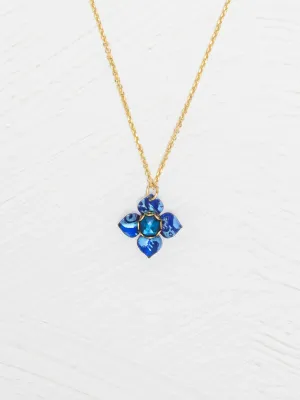 Holly Yashi Petite Fleur Pendant Necklace Sapphire Blue