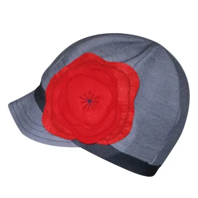 Hats for Healing Youth Organic Jersey Weekender Hat Blue Red Poppy