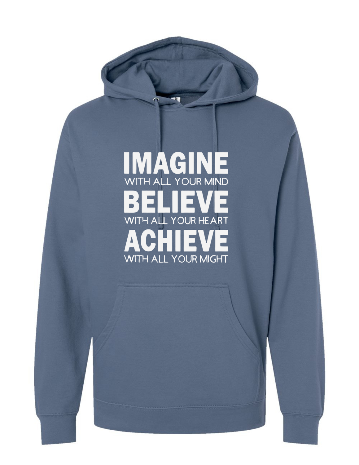 Imagine Believe Achieve Hoodie, Color: Storm Blue, Size: S