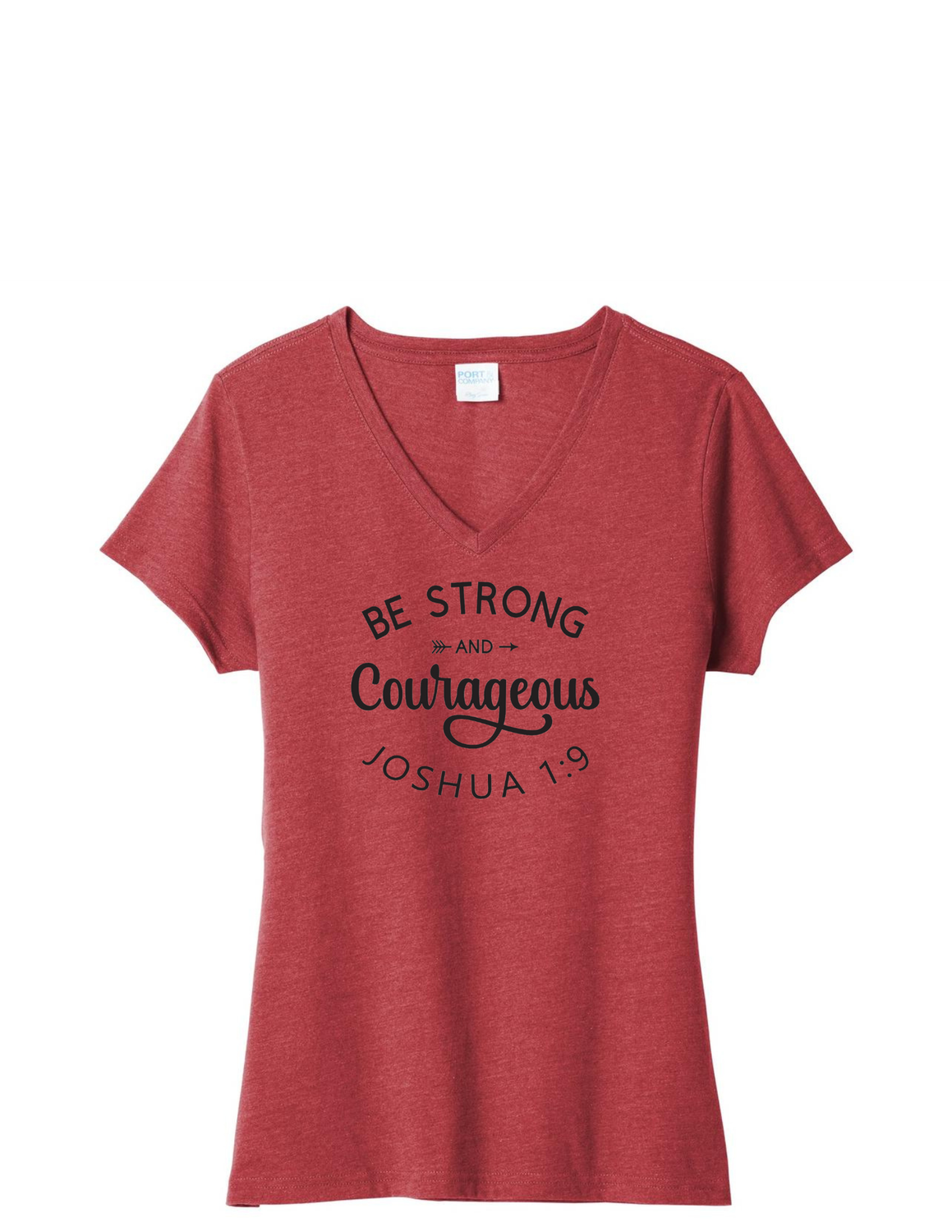 Be Strong V-Neck T-Shirt, Color: Team Cardinal, Size: XS