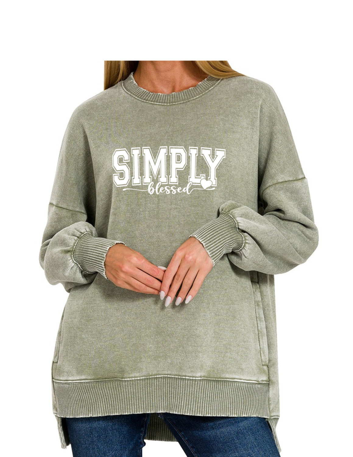 Simply Blessed Hi-Low Fleece Pullover