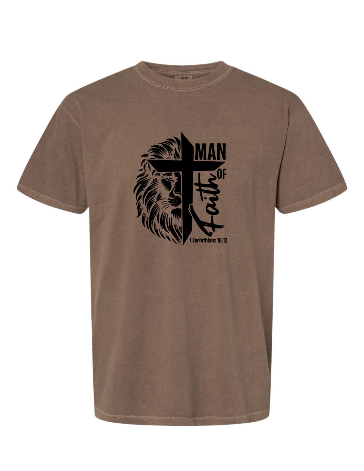 Man of Faith Tee, Color: Espresso, Size: S