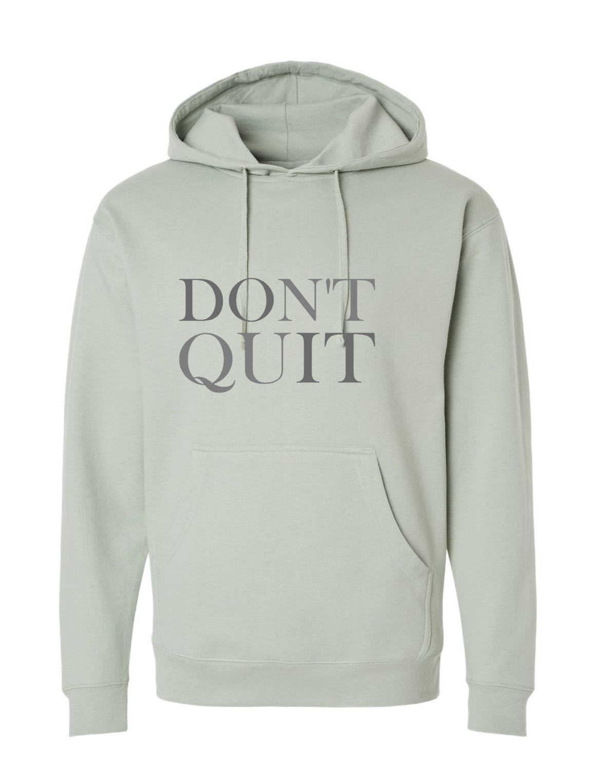 Don&#39;t Quit / Do It Hoodie, Color: Dusty Sage with Silver and Reflective Silver Vinyl, Size: S