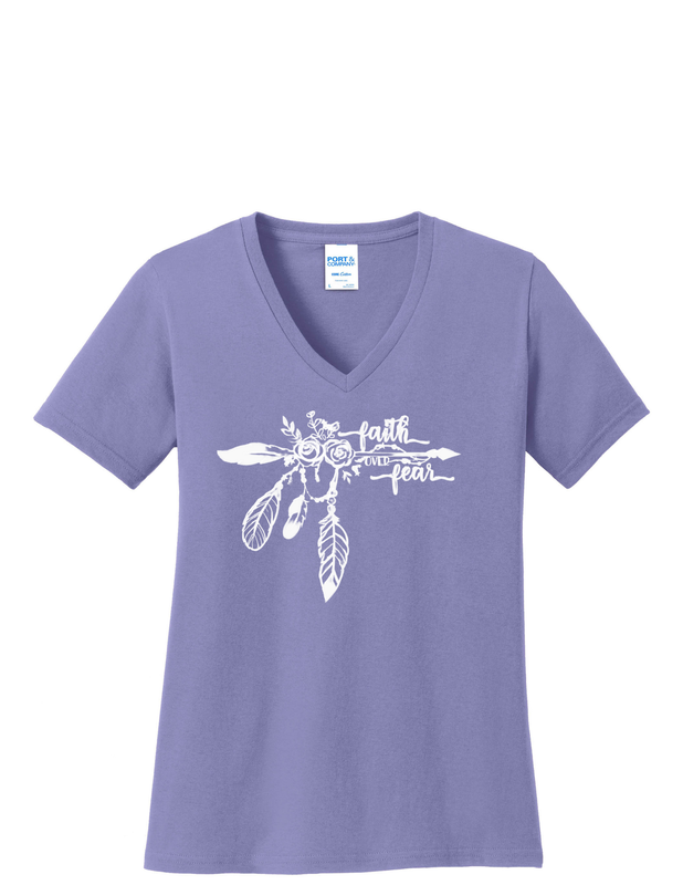 Faith over Fear Arrow V-Neck T-Shirt