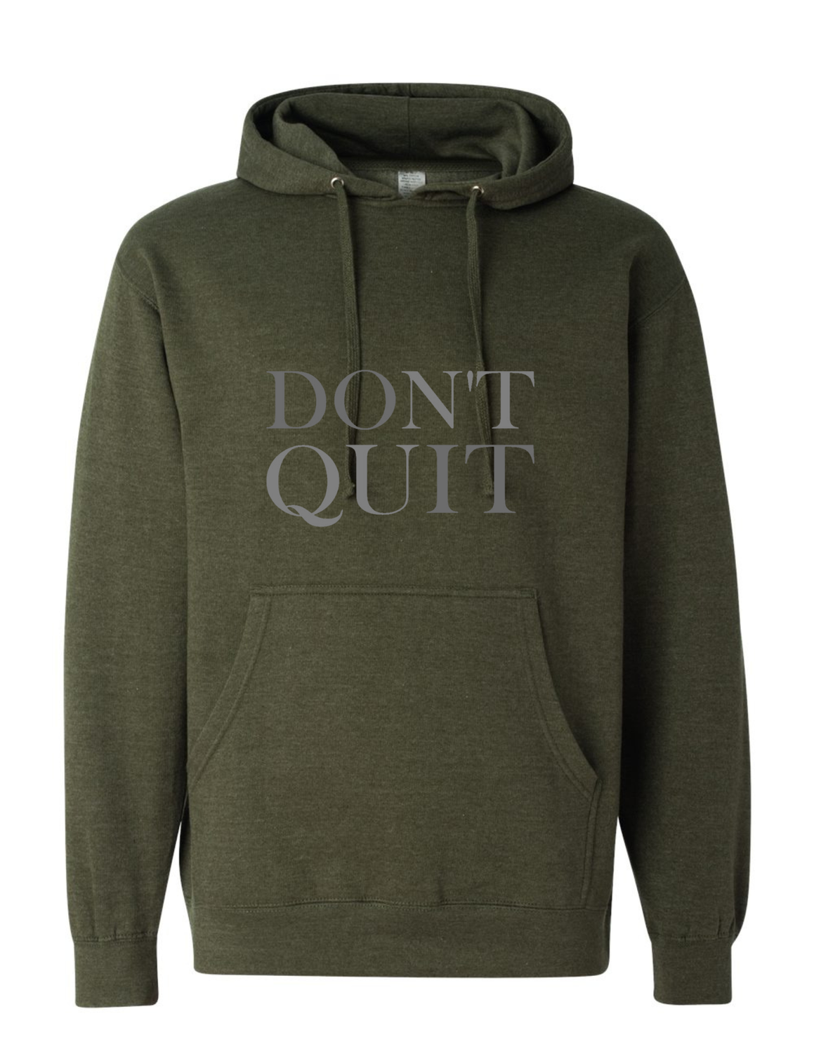 Don't Quit / Do It Hoodie, Color: Dusty Sage with Silver and Reflective Silver Vinyl, Size: S
