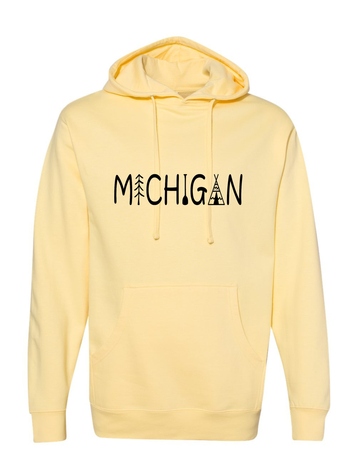 Michigan Hoodie, Color: Light Yellow, Size: S