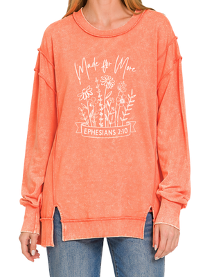 Made for More Acid Wash Exposed-Seam Sweatshirt