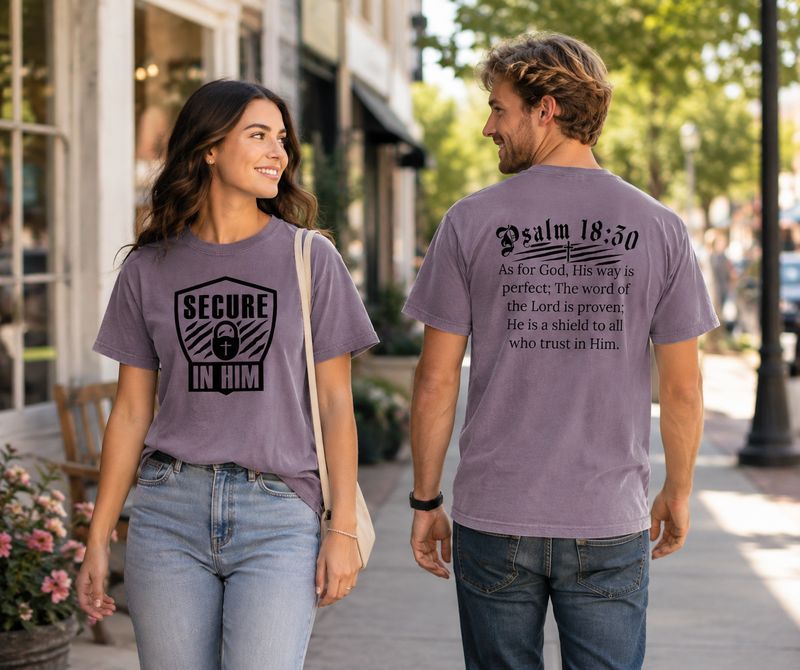 Secure in Him | Shield Capsule Tee