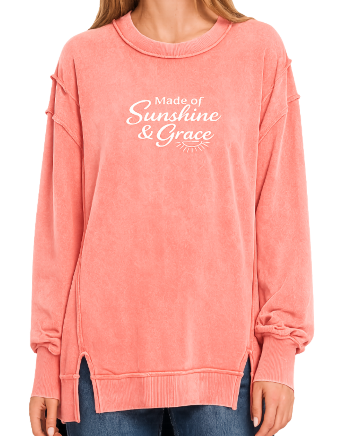 Made of Sunshine &amp; Grace Exposed Seam Sweatshirt