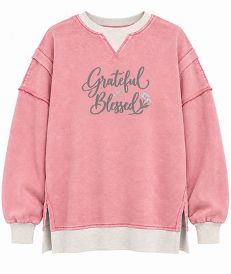 Grateful & Blessed Light Rose Sweatshirt