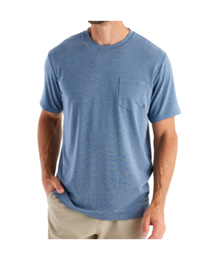 M BAMBOO FLEX POCKET TEE, Color: DEEP WATER, Size: L