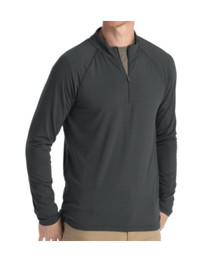M Bamboo Flex Quarter Zip, Color: Black Sand, Size: L
