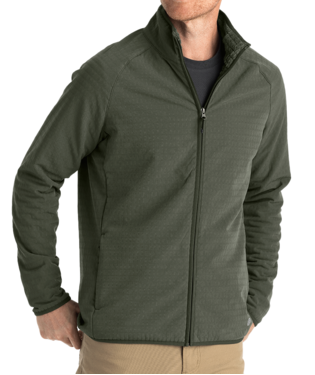 M Gridback Fleece Jacket, Color: Dark Olive, Size: L