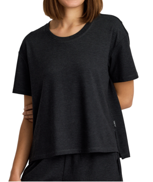 W Bamboo Flex Sunday Tee, Color: Heather Black, Size: L