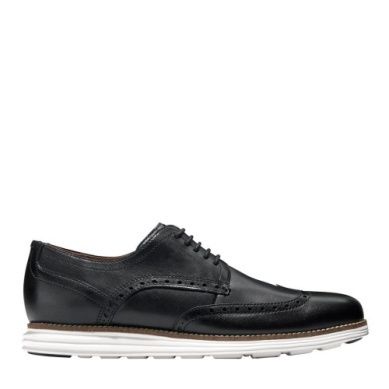 M ORIGINAL GRAND WINGTIP OXFORD, Color: BLACK LEATHER | WHITE, Size: 9.5