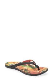 W PUAWE CUSHIONED BEACH SANDAL, Color: BLACK | PINEAPPLE, Size: 10