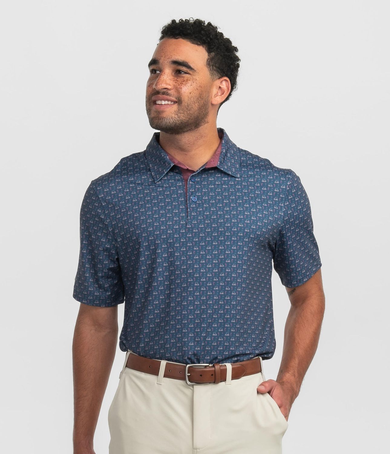 Perfect Round Printed Polo, Color: Dusk, Size: MD