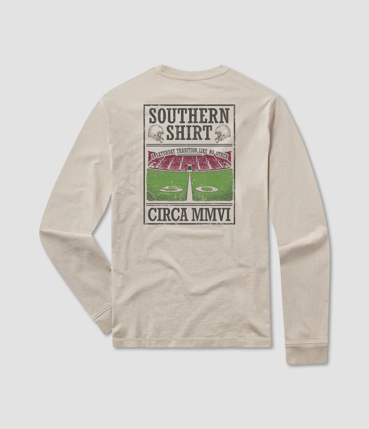 Saturday Tradition Tee Long Sleeve, Color: Taupe, Size: MD