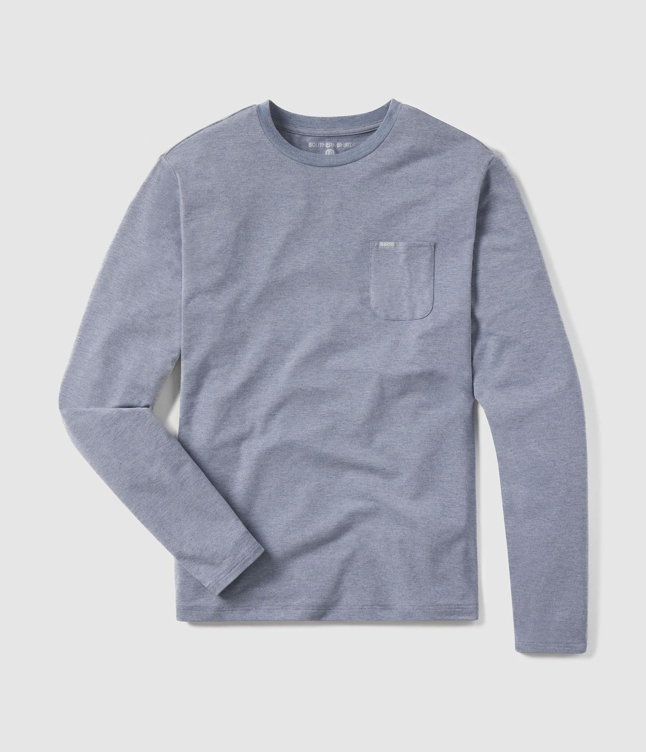 Max Comfort Pocket Tee Long Sleeve, Color: Blue Shadow, Size: LG